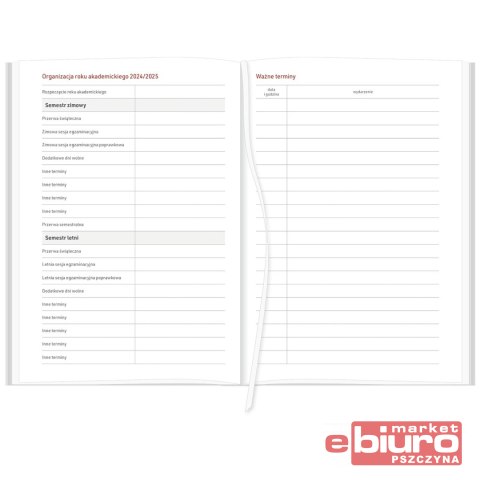 KALENDARZ AKADEMICKI A5 NEBRASKA GRANAT