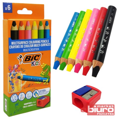 KREDKI OŁÓWKOWE JUMBO BIC MULTICREATION 3W1 CW6+ TEMPERÓWKA BIC