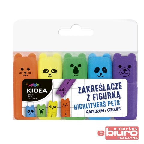 ZAKREŚLACZE Z FIGURKĄ A 5 SZT KIDEA