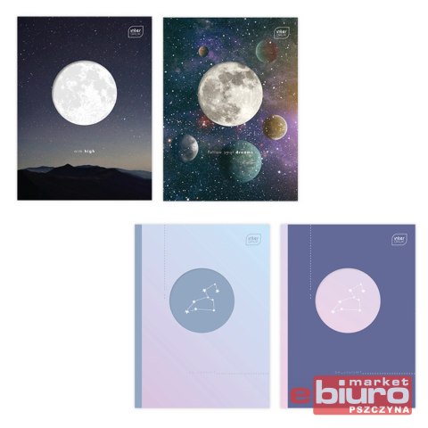 ZESZYT DO SŁÓWEK A6 32 KARTKI KRATKA SHAPE GALAXY