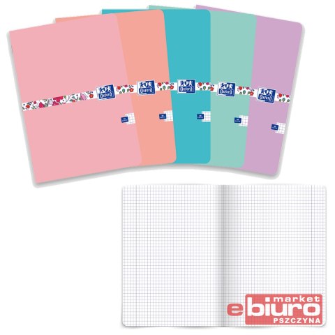 ZESZYT OXFORD FLORAL A4 60 KARTEK 90G KRATKA
