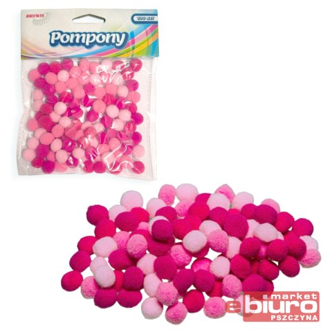 POMPONY POM45 ODCIENIE RÓŻOWEGO 10MM BREWIS