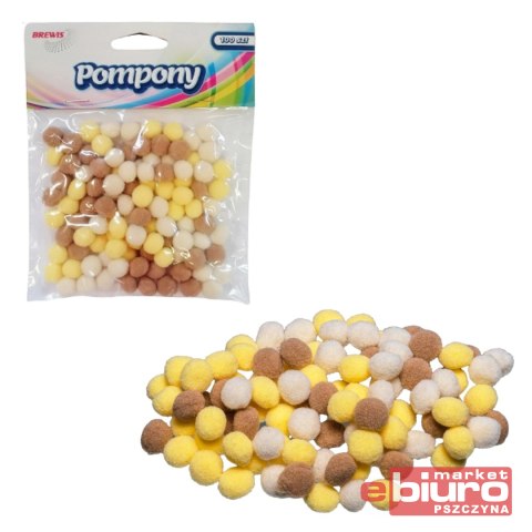 POMPONY POM46 ODCIENIE BEŻOWEGO 10MM BREWIS