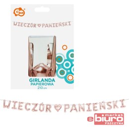 GIRLANDA PAPIEROWA WIECZÓR PANIEŃSKI RÓŻOWA 2,1M