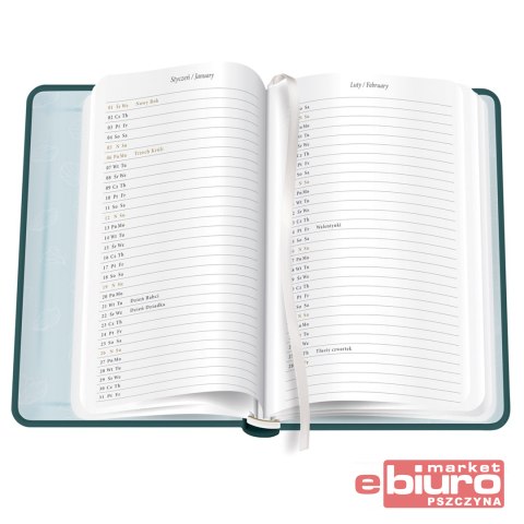 KALENDARZ KSIĄŻKOWY B6 192 MAT+UV GREEN INTERDRUK
