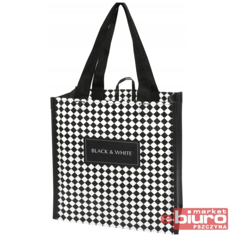 TORBA NA ZAKUPY RPET 26X15X27 CM BLACK AND WHITE