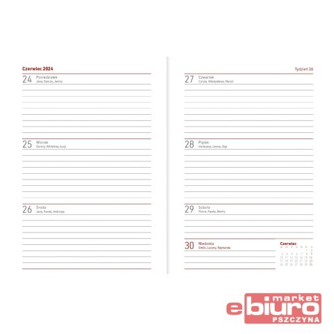 KALENDARZ B6 UKŁAD TYGODNIOWY PCV MODERN