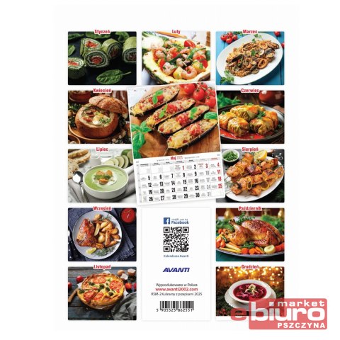 KALENDARZ ŚCIENNY MAŁY KSM 2 KULINARNY AVANTI