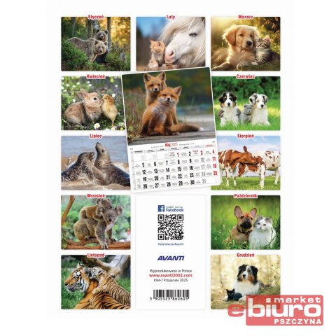 KALENDARZ ŚCIENNY MAŁY KSM 7 PRZYJACIELE AVANTI