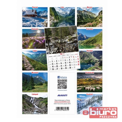KALENDARZ ŚCIENNY MAŁY KSM 8 TATRZAŃSKIE PEJZAŻE