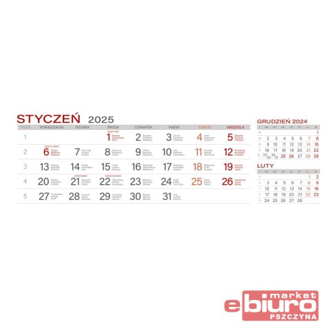 KALENDARZ Z NOTESEM MAXI GRANAT