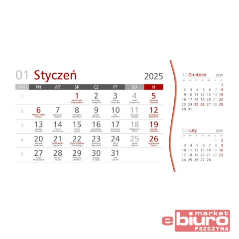 KALENDARZ Z NOTESEM SZARY