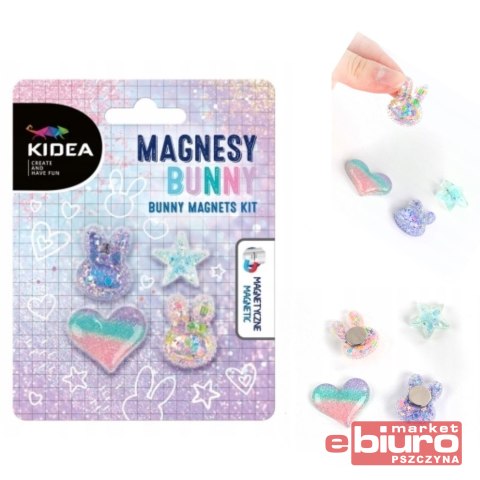 MAGNESY NA LODÓWKĘ TABLICE BUNNY 4 SZTUKI KIDEA