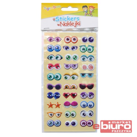 NAKLEJKI WYPUKŁE KOLOROWE OCZY 9X17,5CM GIMBOO