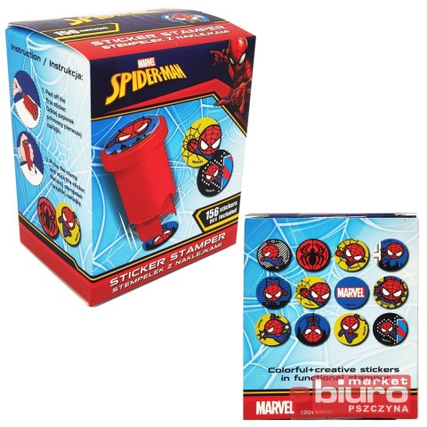 STEMPEL Z NAKLEJKAMI MIX 2 WZ SPIDERMAN DISNEY COR