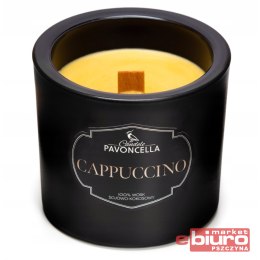 ŚWIECZKA SOJOWA CAPPUCCINO CZARNA 170G PAVONCELLA