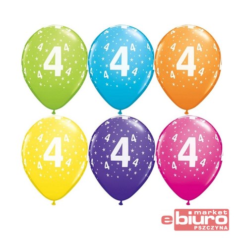 BALON QL 11" Z NADR. 4 PASTEL MIX TROPIKALNY A'6