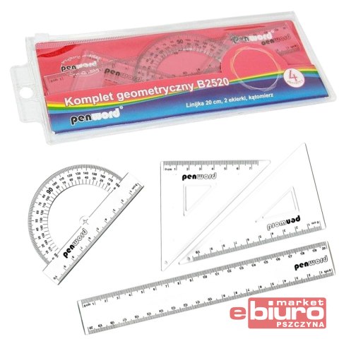 KOMPLET GEOMETRYCZNY W ETUI B2520 20CM