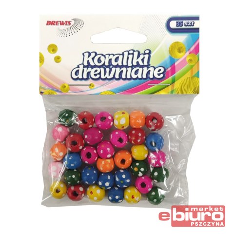 KORALIKI DREWNIANE 10MM MIX KOLORÓW KD10-3 BREWIS