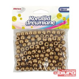 KORALIKI DREWNIANE 8MM ZŁOTE KD8-4 BREWIS