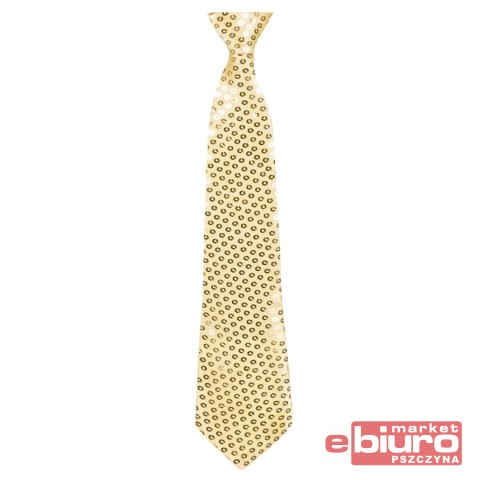 KRAWAT BŁYSZCZĄCY CEKINY ZŁOTY GODAN