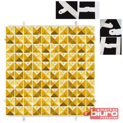 PANEL DEKORACYJNY ZŁOTY 3D PRZEŹR. TŁO 30X30 CM