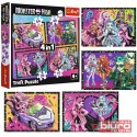 PUZZLE 4W1 ELEKRYZUJĄCY DZIEŃ MONSTER HIGH TREFL