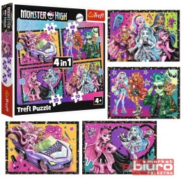 PUZZLE 4W1 ELEKRYZUJĄCY DZIEŃ MONSTER HIGH TREFL