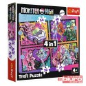 PUZZLE 4W1 ELEKRYZUJĄCY DZIEŃ MONSTER HIGH TREFL