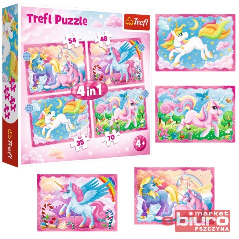 PUZZLE 4W1 JEDNOROŻCE I MAGIA 3892 TREFL