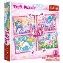 PUZZLE 4W1 JEDNOROŻCE I MAGIA 3892 TREFL