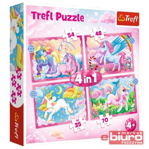 PUZZLE 4W1 JEDNOROŻCE I MAGIA 3892 TREFL