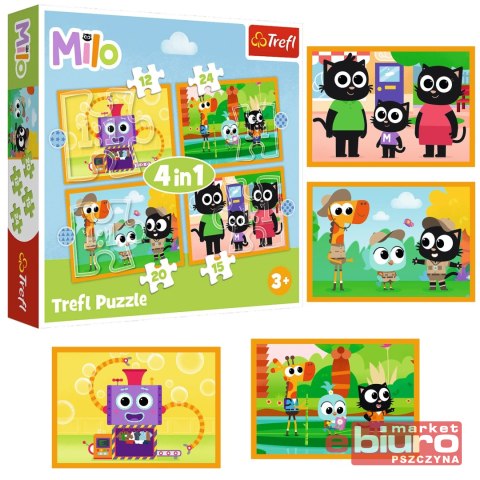 PUZZLE 4W1 POZNAJ MILO I JEGO PRZYJACIÓŁ TREFL