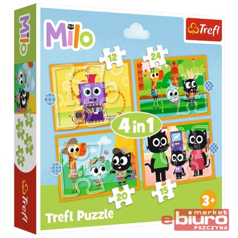 PUZZLE 4W1 POZNAJ MILO I JEGO PRZYJACIÓŁ TREFL