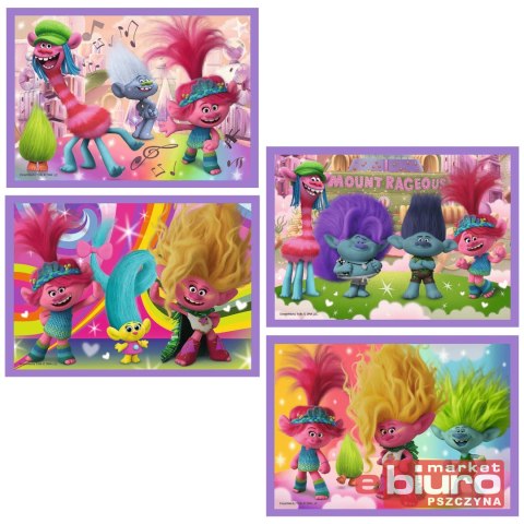 PUZZLE 4W1 PRZYGODY KOLOROWYCH TROLI 34622 TREFL