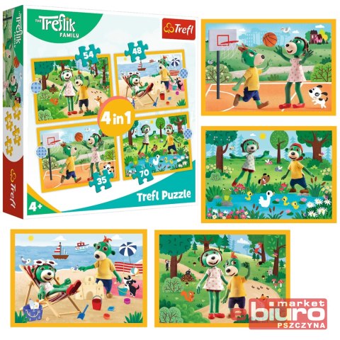 PUZZLE 4W1 TREFLIKI NA WAKACJACH 34623 TREFL