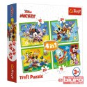 PUZZLE 4W1 WŚRÓD PRZYJACIÓŁ MYSZKA MIKI 34616 TREF