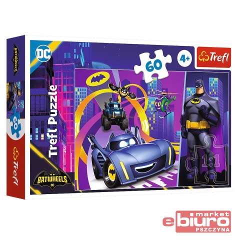 PUZZLE 60 BATMAN I JEGO POJAZDY TREFL