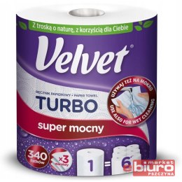 RĘCZNIK PAPIEROWY TURBO 3 WARSTWOWY CELULOZA 340 LISTKÓW VELVET