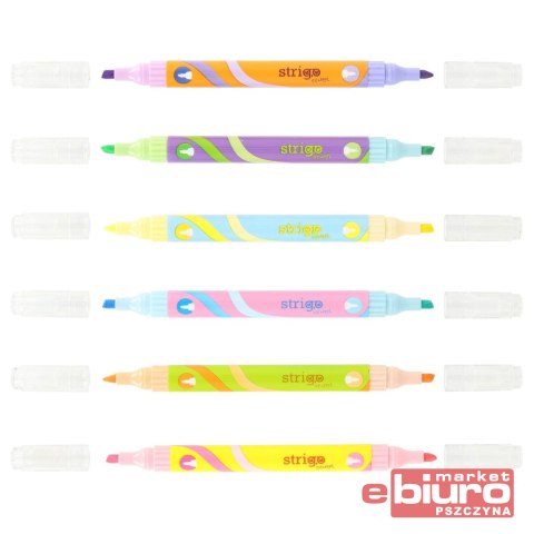 STRIGO ZAKREŚLACZY 2W1 W 6 NEONOWYCH I 6 PAST KOL