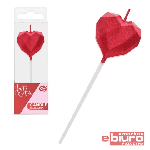 ŚWIECZKA PIKER DIAMENT CZERWONE 10,5X3,5CM GODAN