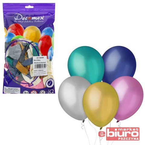 BALONY DECOMEX 11" METALLIC ASSORTED 100SZT GODAN
