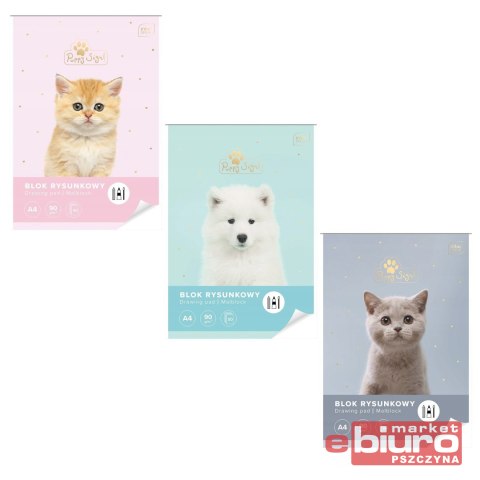 BLOK RYSUNKOWY A4 50 90G UV PUPPY SING INTERDRUK