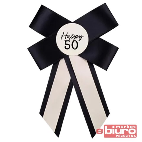 KOTYLION NA 50 URODZINY KREMO-CZARNY 11X17CM PARTY