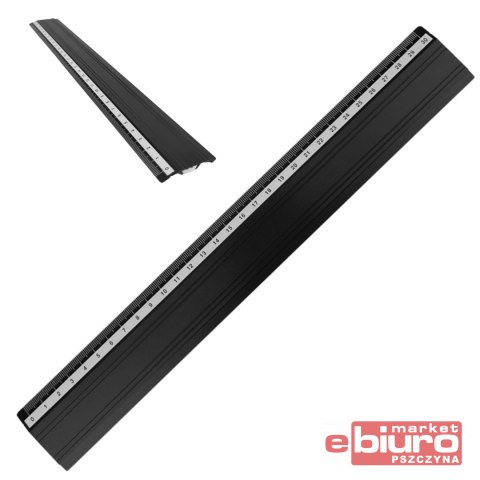 LINIJKA ALUMINIOWA D.RECT 30CM CZARNA 110261