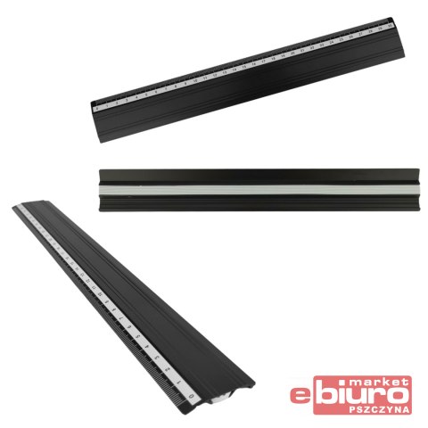 LINIJKA ALUMINIOWA D.RECT 30CM CZARNA 110261