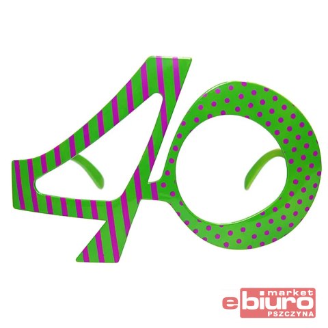OKULARY 40 ZIELONY PARTYDECO