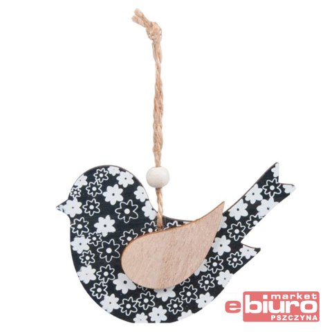 PTAK ZAWIESZKA DREWNIANA 17X10CM 2SZT CZARNA MFP