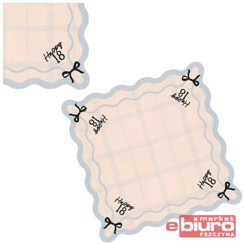 SERWETKI HAPPY 18 33X33CM MIX A'12 PARTYDECO