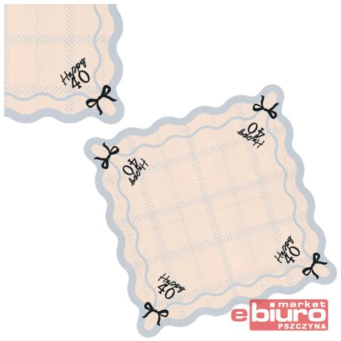 SERWETKI HAPPY 40 33X33CM MIX A'12 PARTYDECO